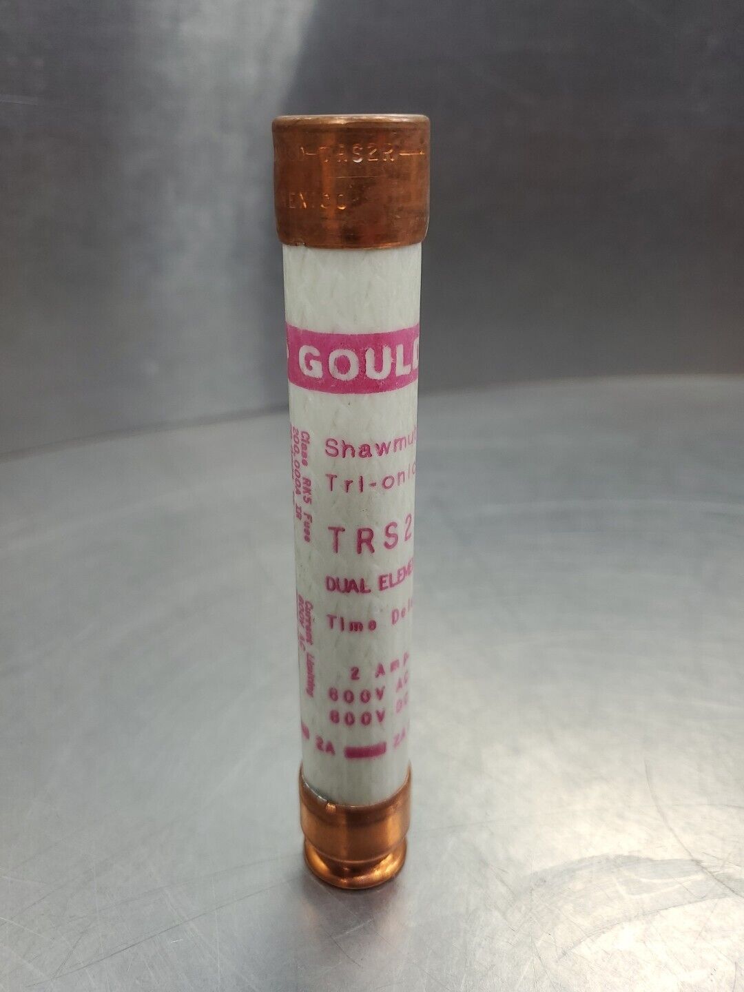 Gould Shawmut TRS2R Dual Element Time Delay Fuse, 2Amp 600VAC/DC. 4D-38