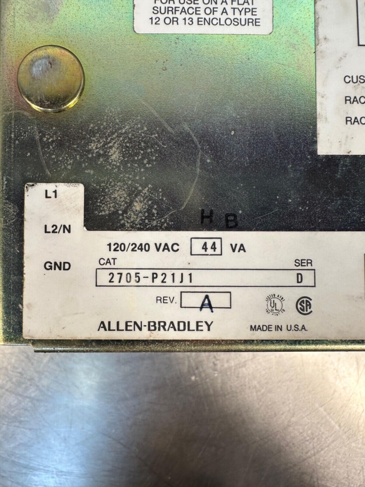 Allen Bradley 2705-P21J1 - Serie D (2F-4)