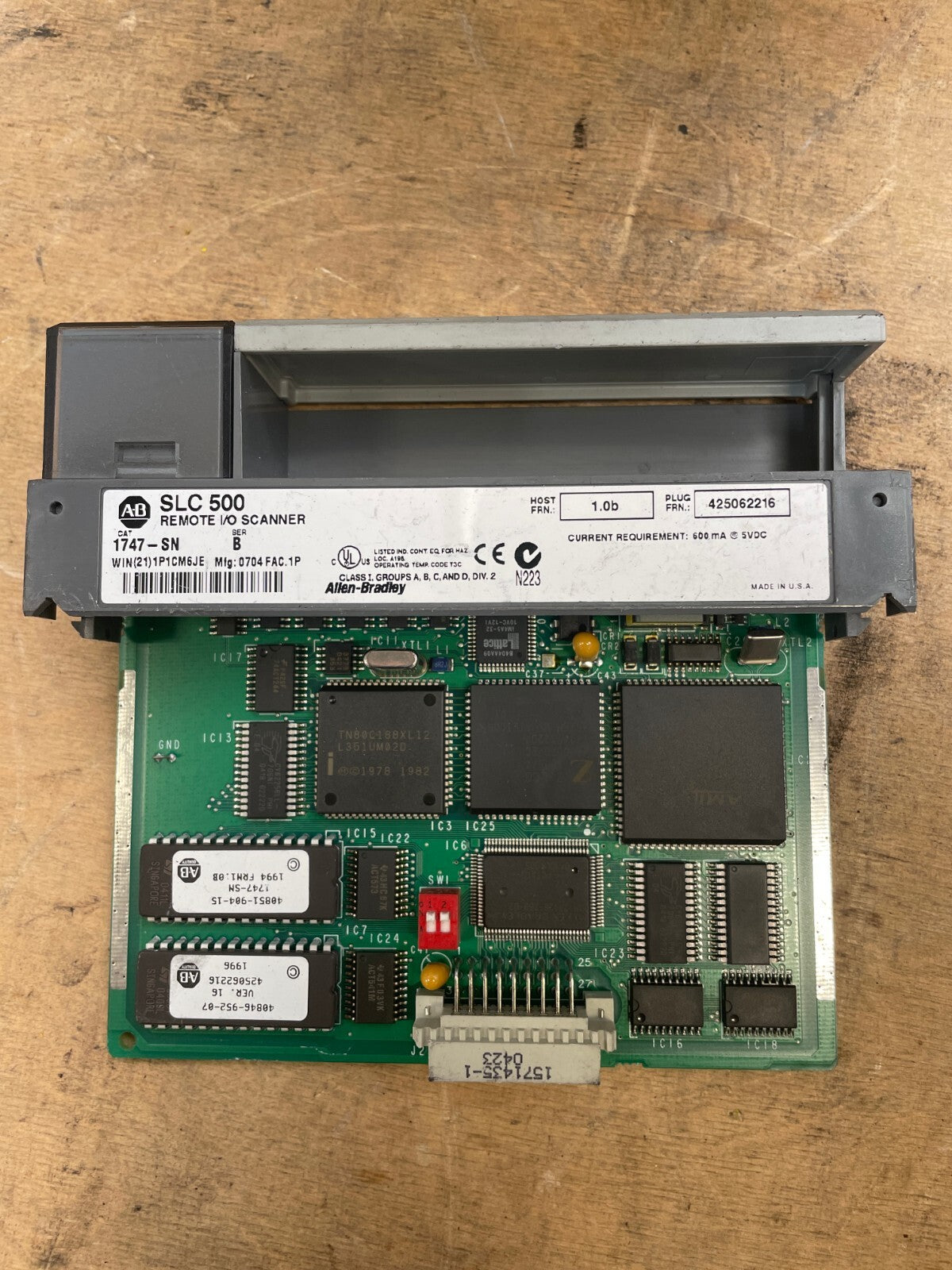 Allen-Bradley SLC 500 Black & Green Remote I/O Scanner 1747SN series B E12