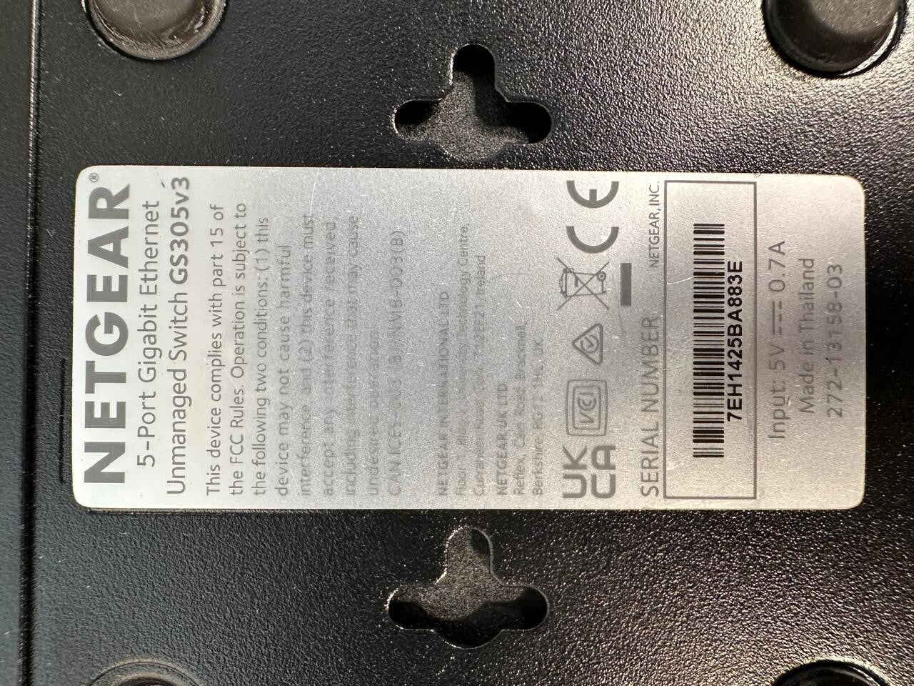 Netgear GS305v3 5 Port Gigabit Ethernet Switch (6.3.4)