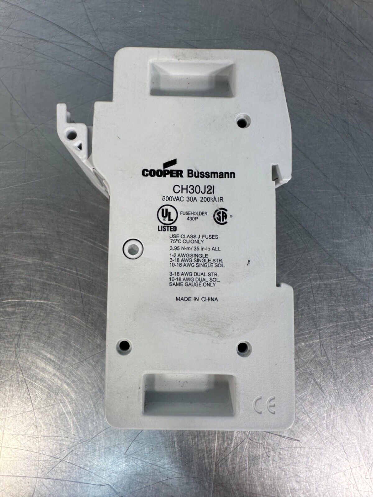 Cooper Bussmann CH30J2I 2 Pole Class J Fuse Holder 30A 600V (4B-31)