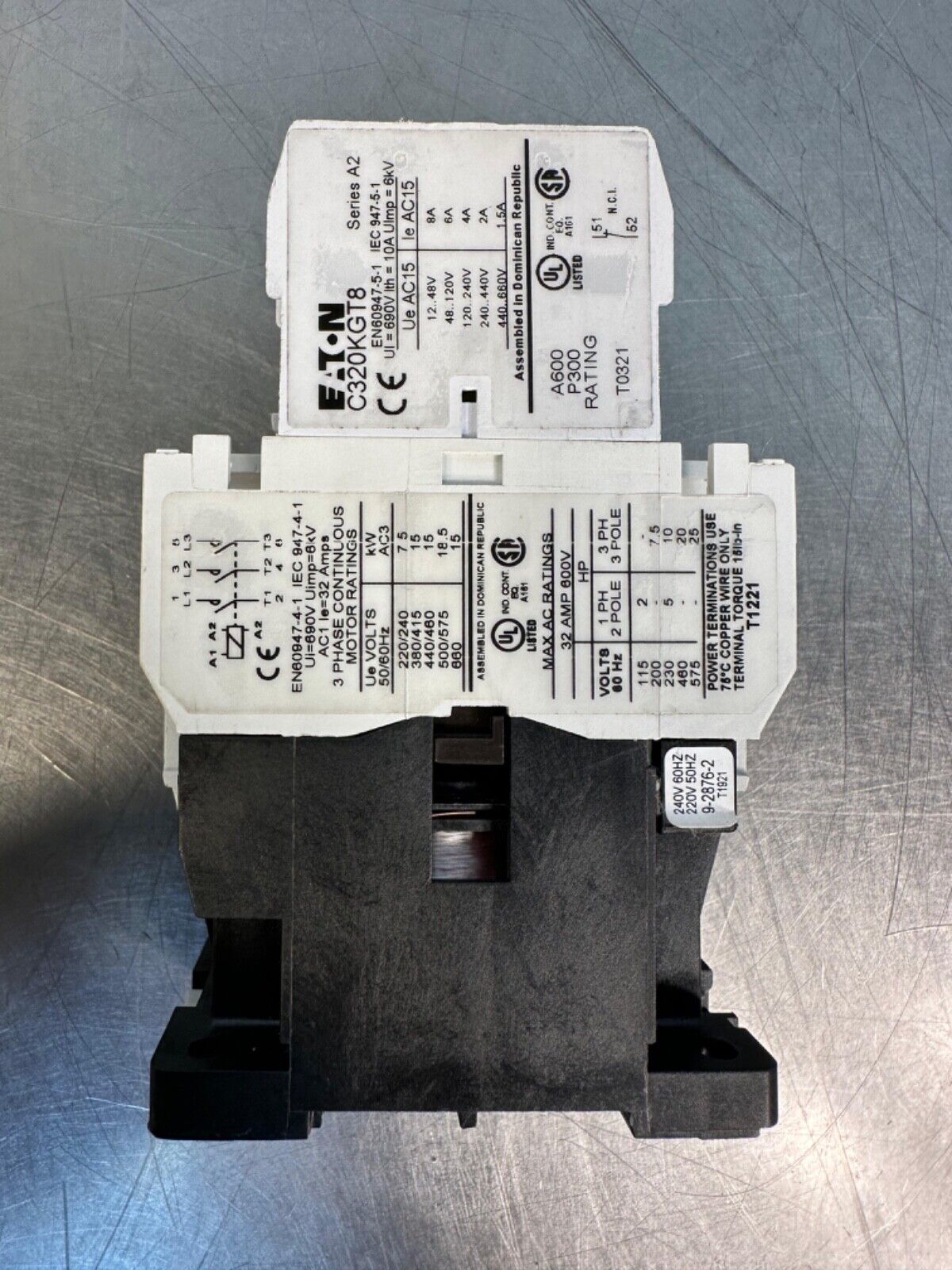 Eaton C320KGT8 Ser. A2 Auxiliary Contactor (4B-31)