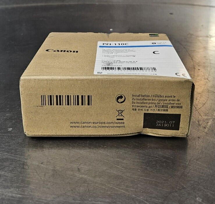 Canon PFI-110C Cyan 160ml Ink Tank (BIN645)