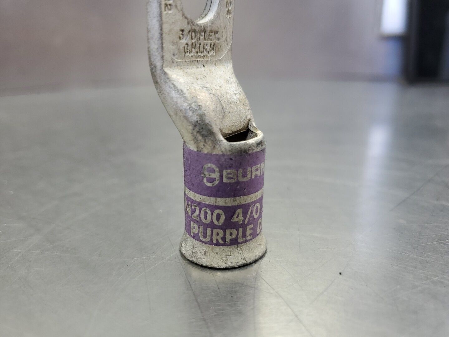 BURNDY YA28L4 N200 4/0 Purple Die 15 Wire Connector, Lot of 3. 4C-38