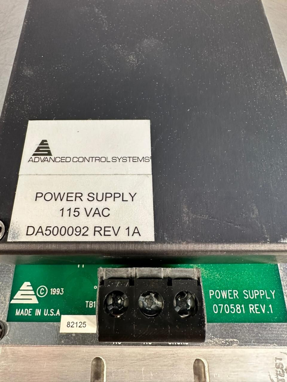 Advanced Control DA500092 Rev. 1A Power Supply 070581 (12.5.8)