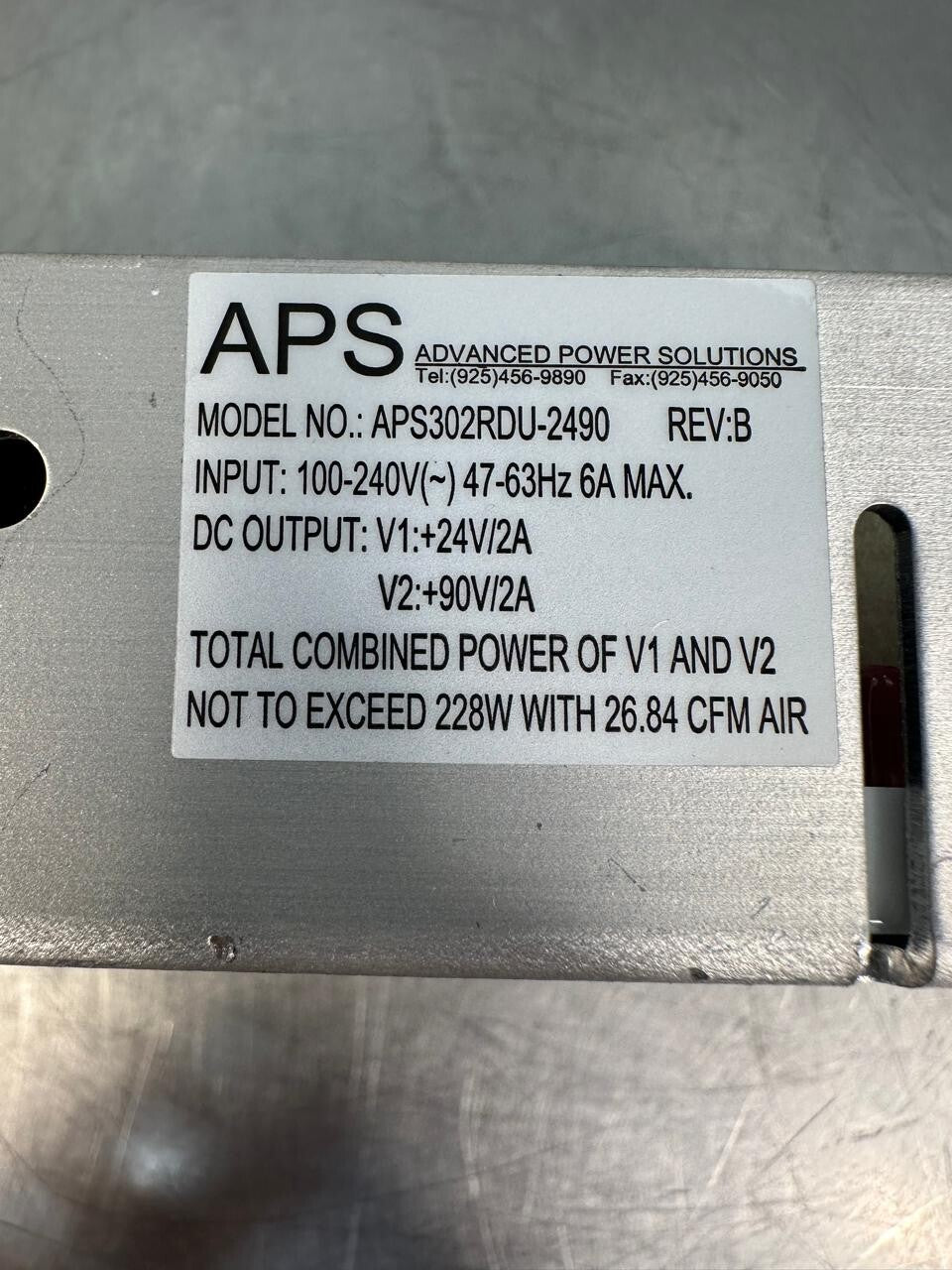 Aps APS302RDU-2490 REV:B 100-240V (~) 47-63HZ 6AMAX APS302RDU (7.2.3)