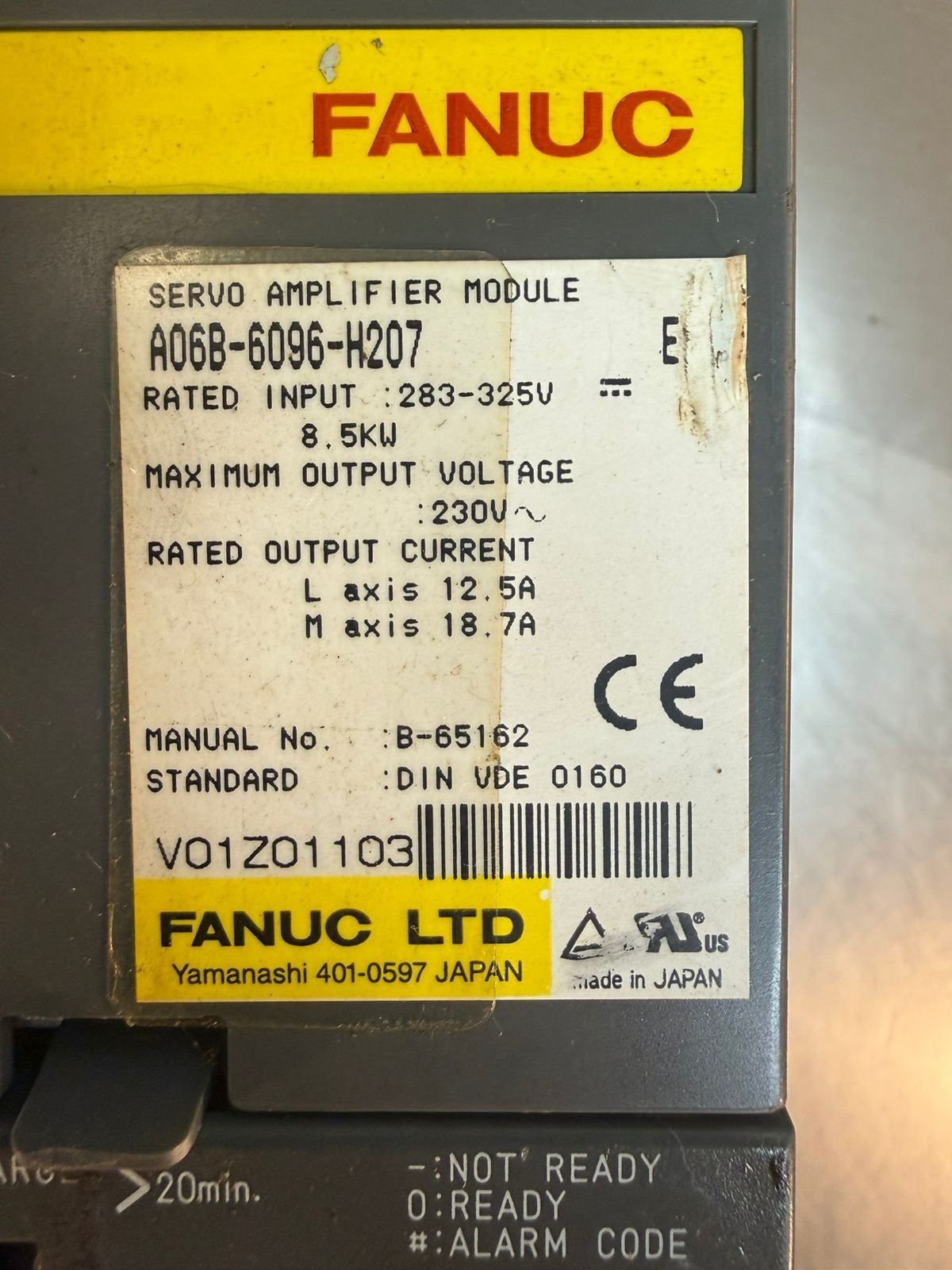 Fanuc A06B-6096-H207 Servo Amplifier B-65162 (12.4.6)