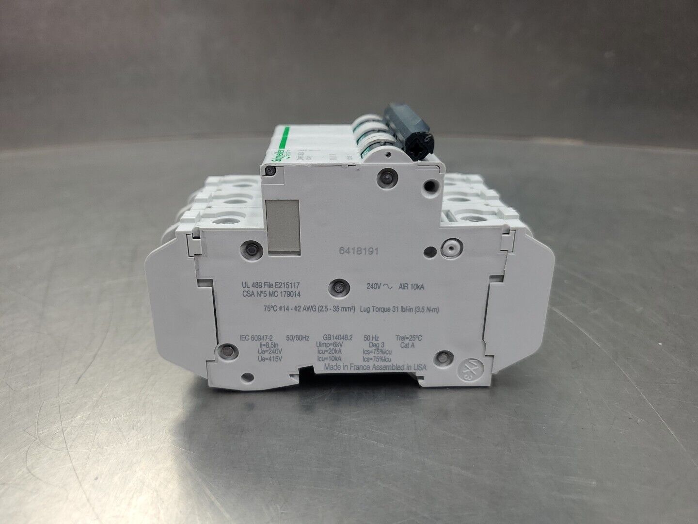 Schneider Electric 60183 MULTI 9 (C60 35A) Circuit Breaker, 3-Pole 35A. 4A-33/2