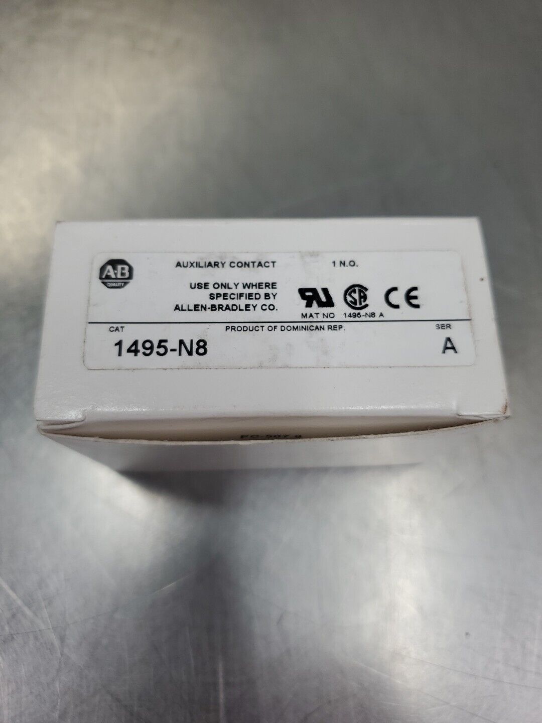ALLEN BRADLEY 1495-N8 Auxiliary Contact, Ser A 600V. 4D-41