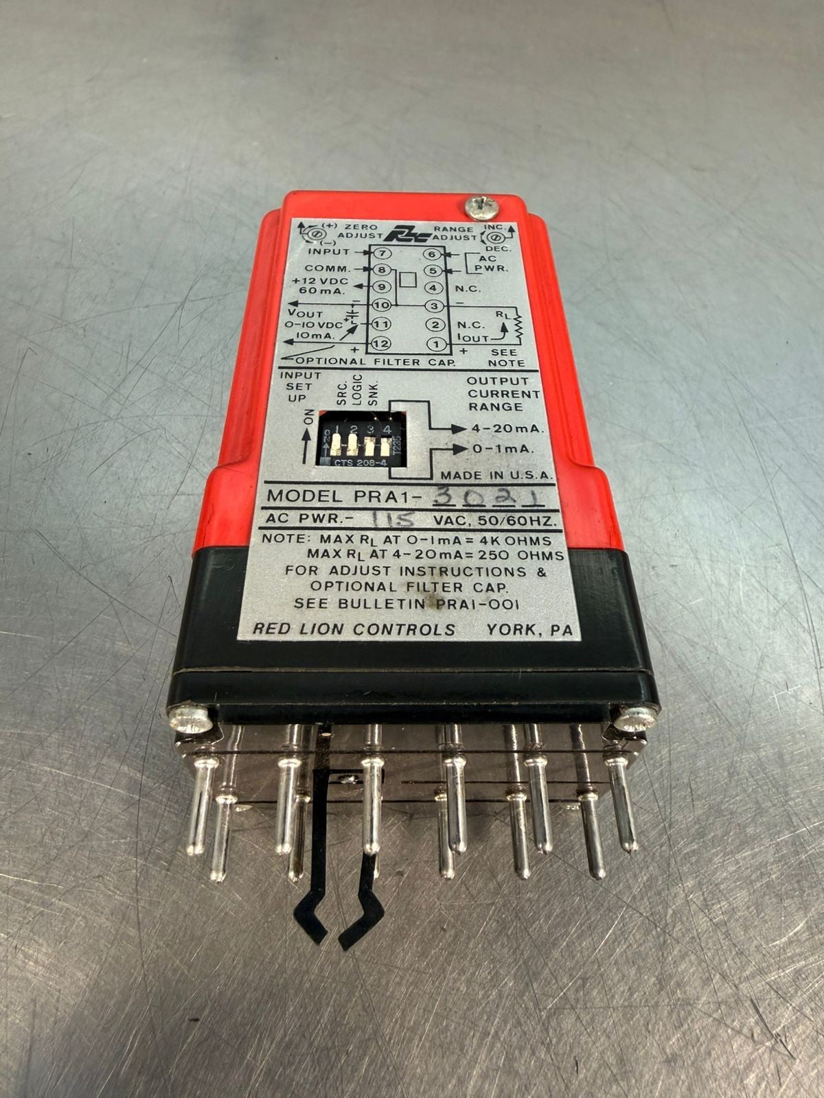 Red Lion PRA1-3021 Controls Signal Converter Ac Pwr 115Vac 50/60Hz (9.3.5)
