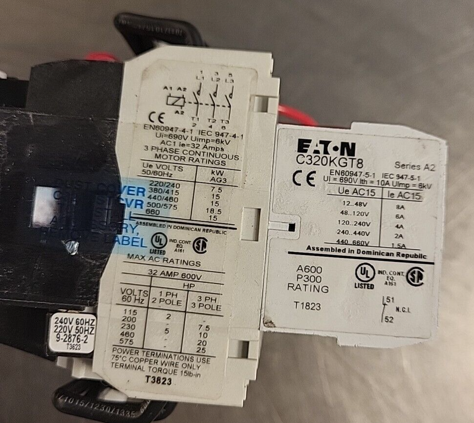 Eaton/Cutler-Hammer C320KGT8 Contactor Relay Series A2(BIN 3.5.1)