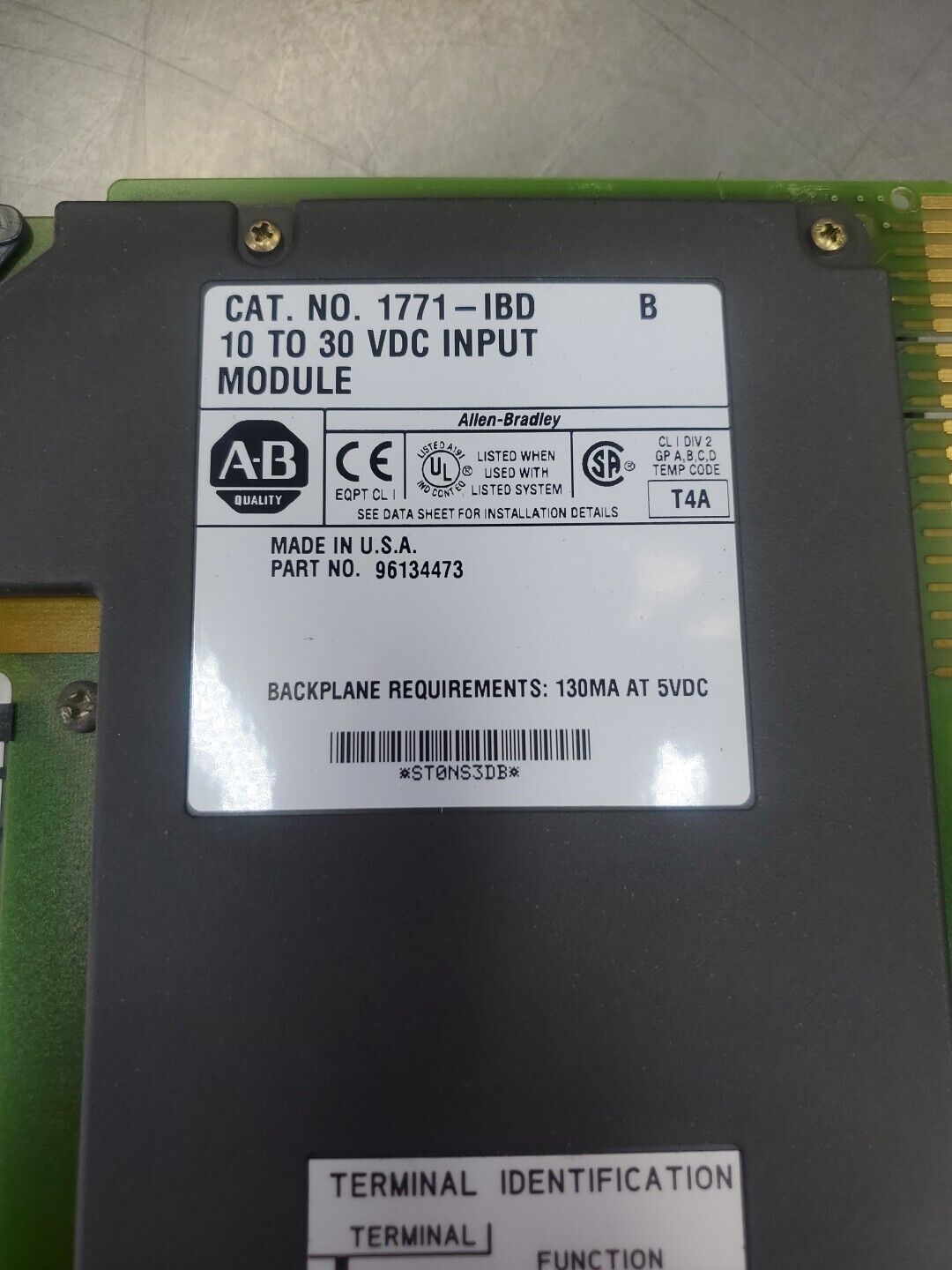 Allen Bradley 1771-IBD Ser. B 10 To 30VDC Input Module. 3D-38