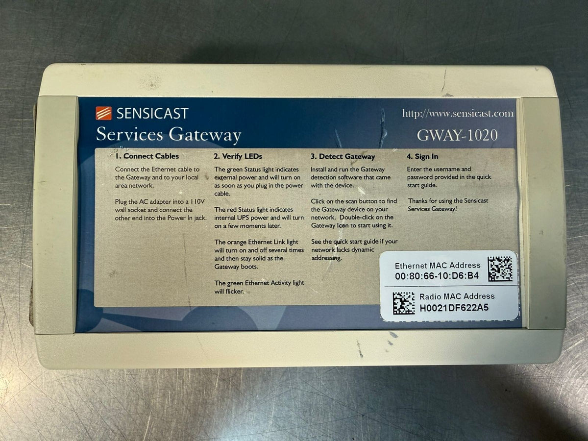 Sensicast Gway-1020 Service Gateway (4.4.5)