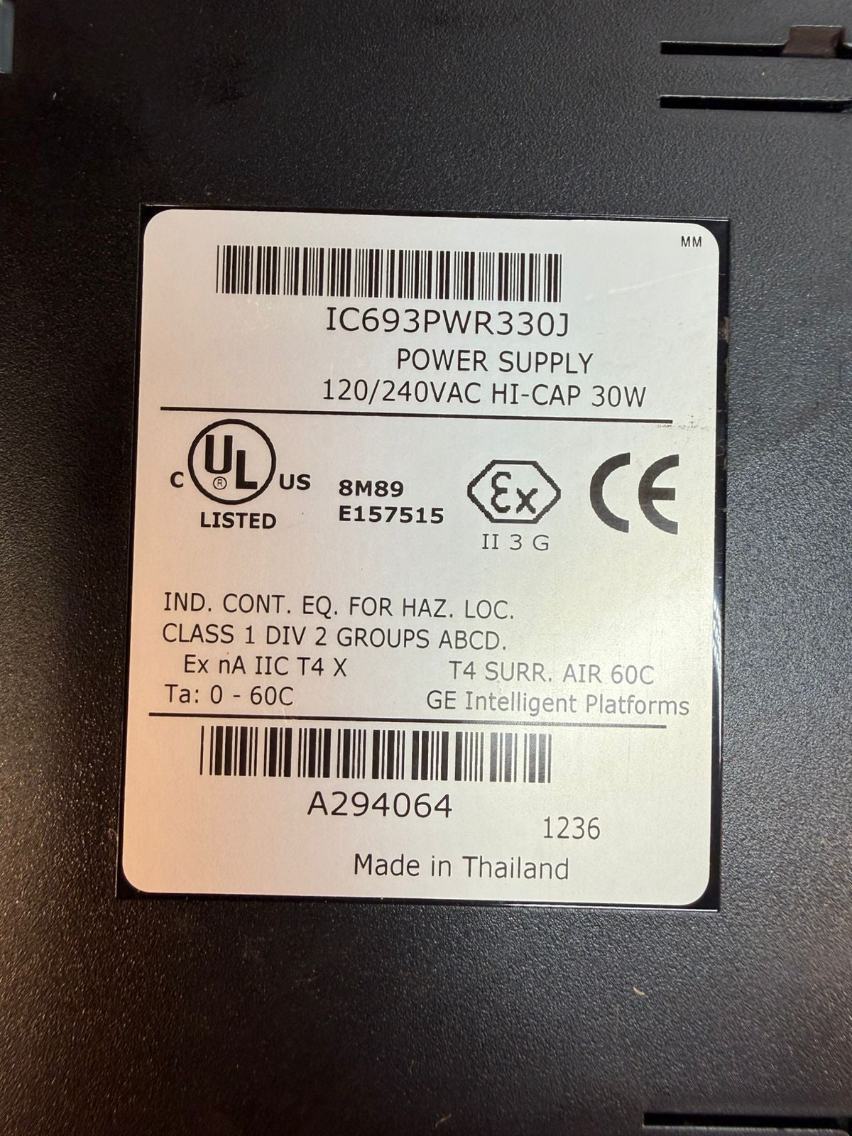 Ge - General Electric IC693PWR330J Power Supply 120/240 Vac (9.3.4)