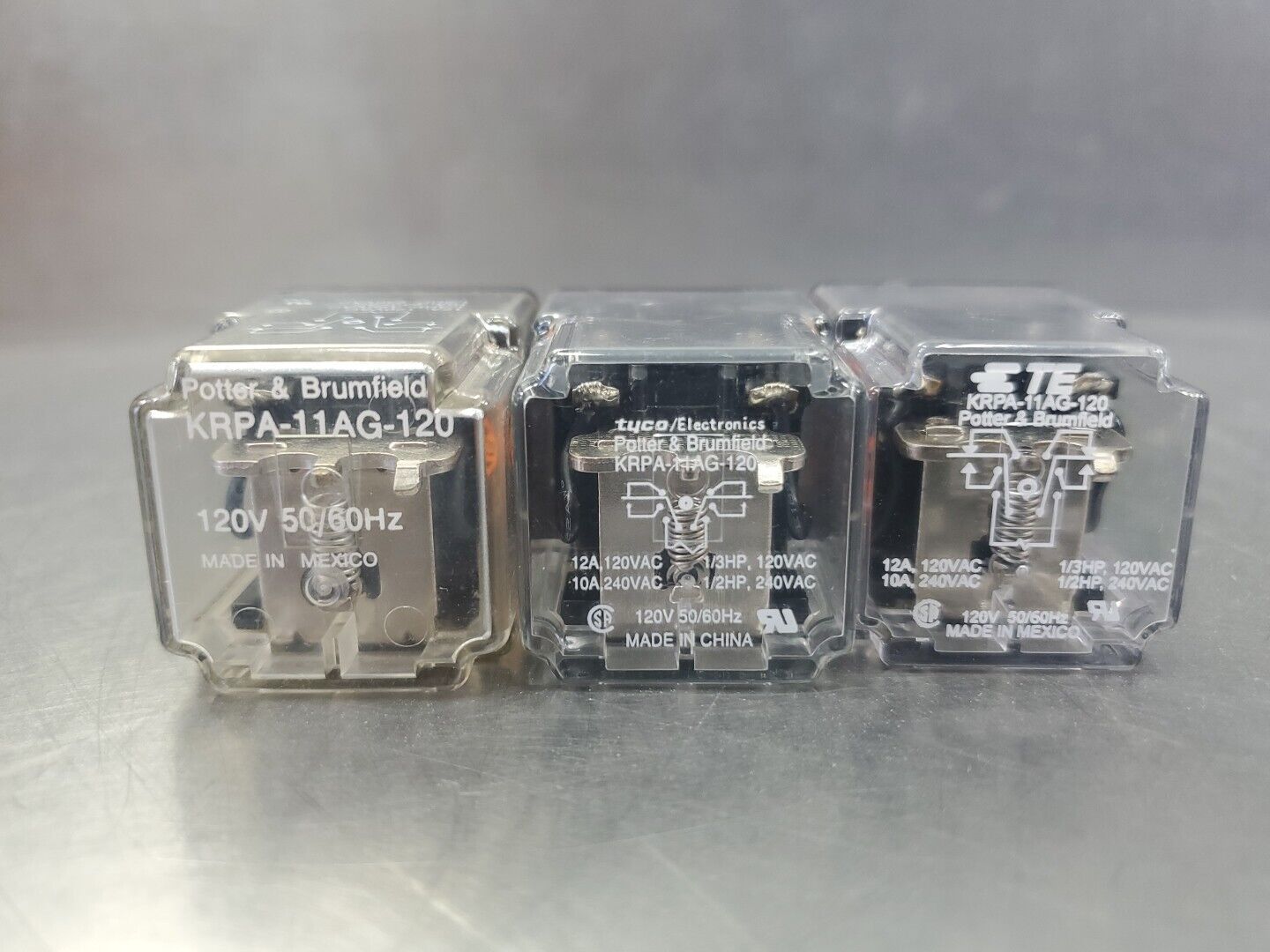 TE/POTTER & BRUMFIELD KRPA-11AG-120 RELAY, 12A - Lot of 3. 4D-28