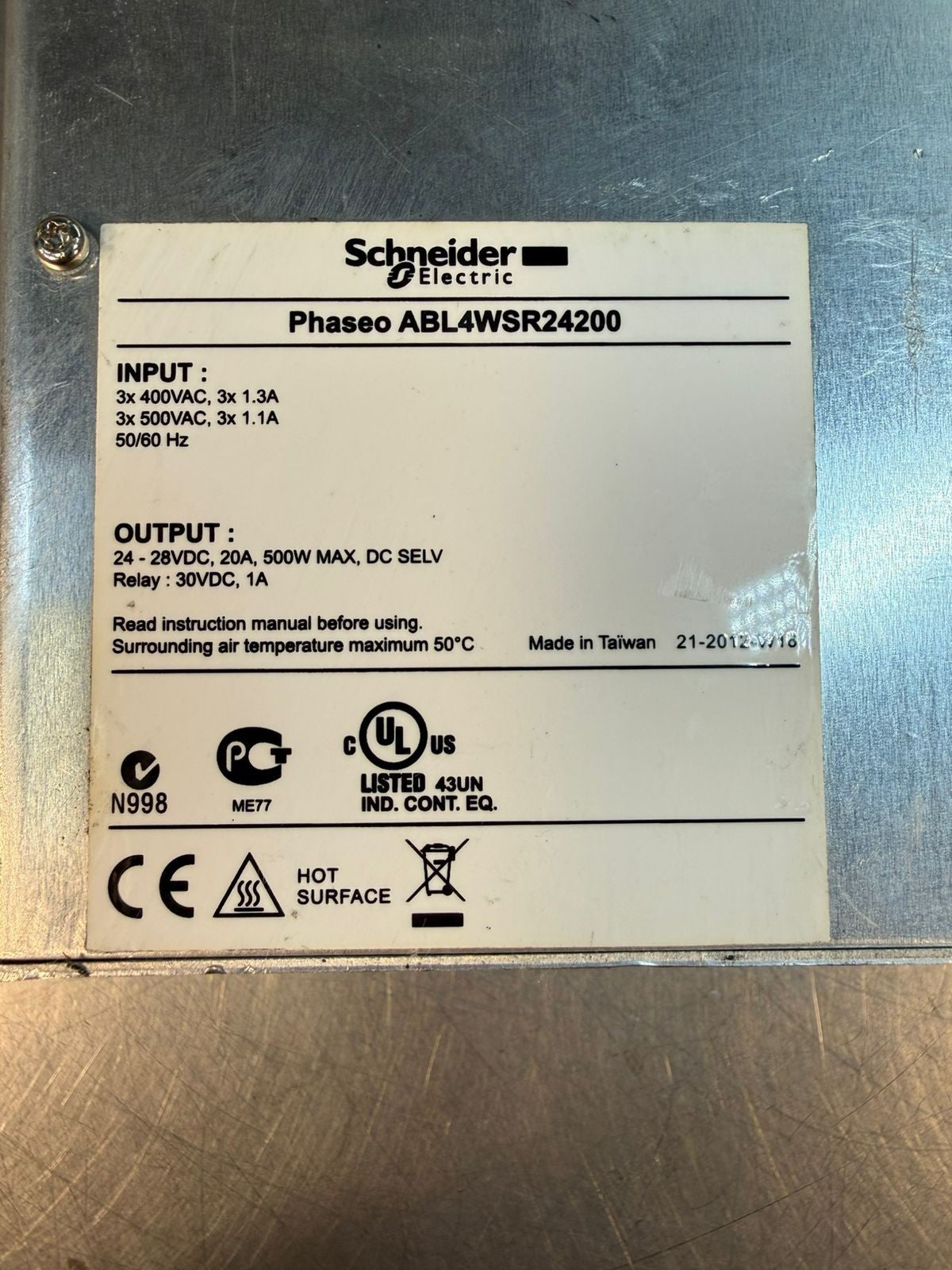 Schneider Electric ABL4WSR24200 24Vdc 20A (5.2.3)