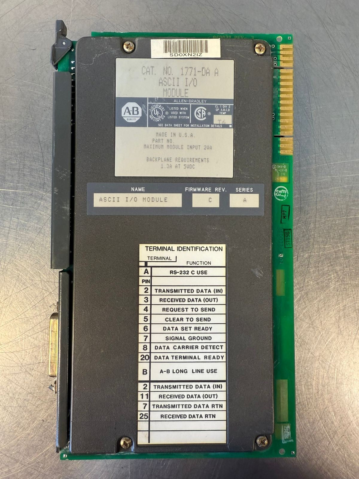 Allen Bradley 1771-DA /A ASCII I/O Module (8.5.1)