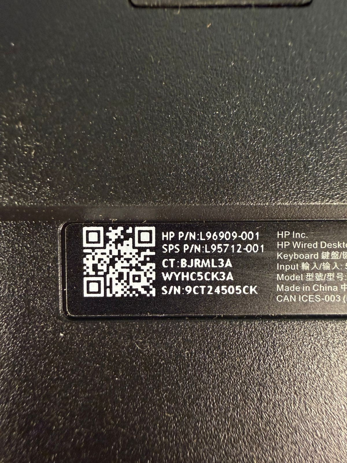 Hp L96909-001 Wired Desktop 320K USB Keyboard (12.5.5)