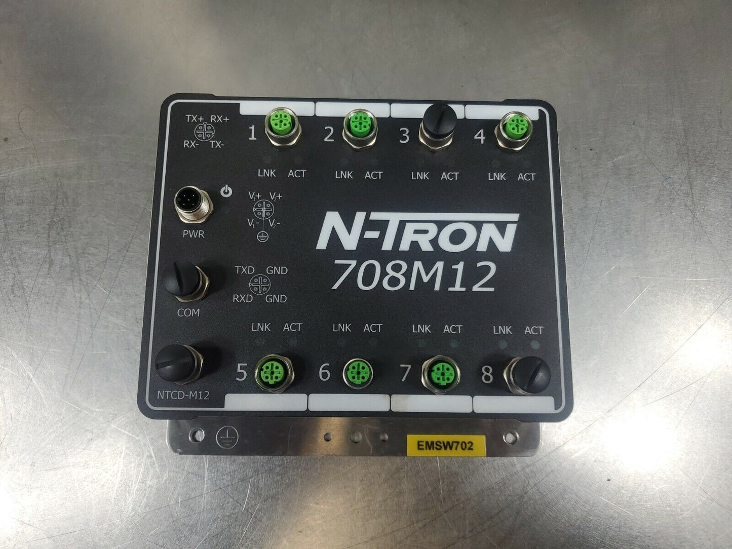 N-TRON 708M12 Connector Module, 8-Port 5E-37
