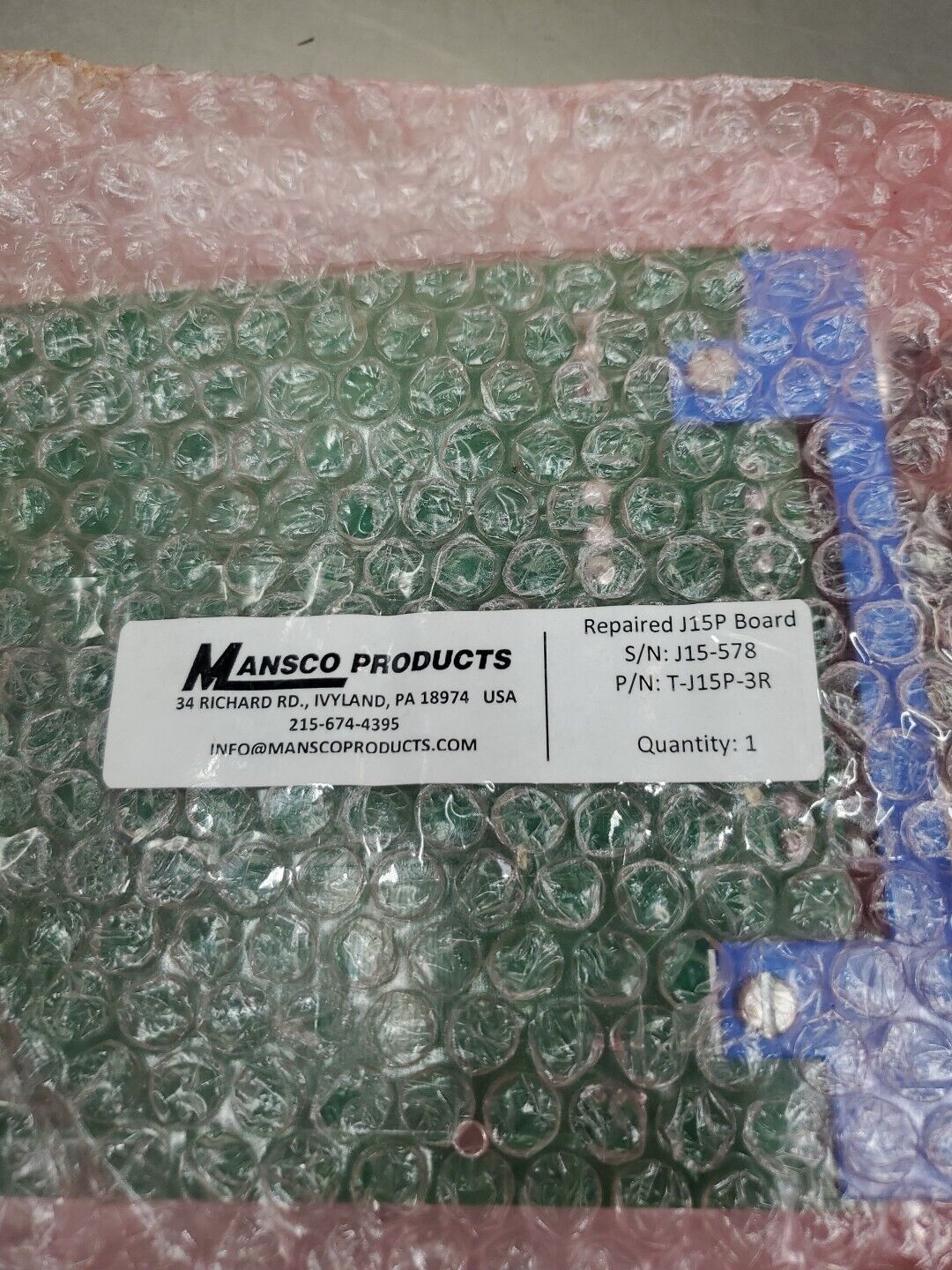 Mansco J15P (T-J15P-3R) Circuit Board. 3D-8