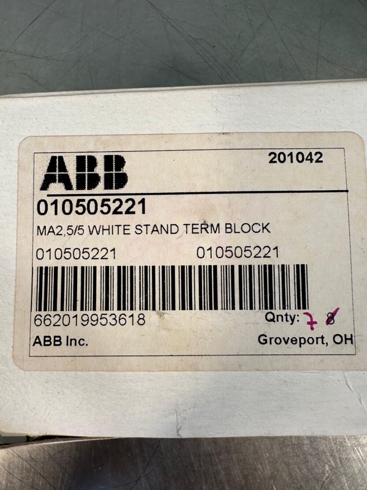 Abb Entrelec MA2.5/5 010505221 662019953618 Peach Wire Terminal(4c-37)