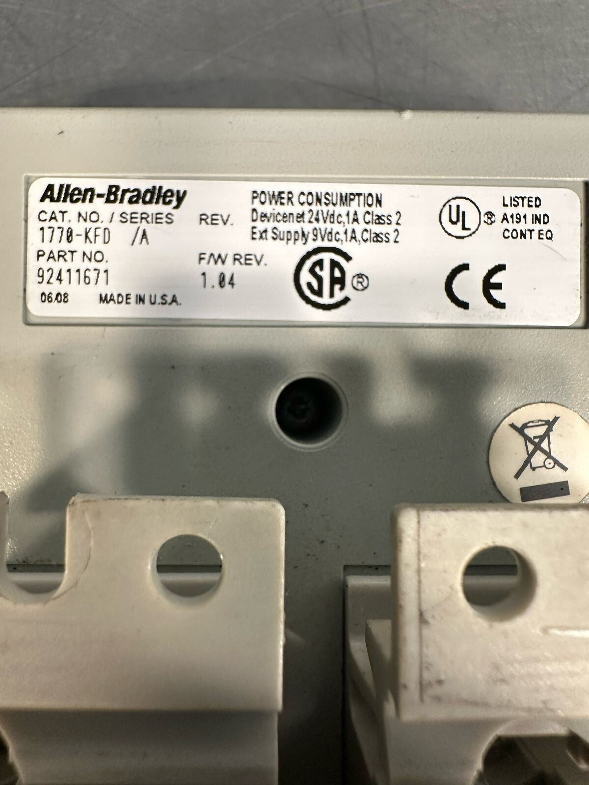 Allen Bradley 1770-KFD/A Power Consumption DeviceNet Interf. RS-232 (7.2.2)