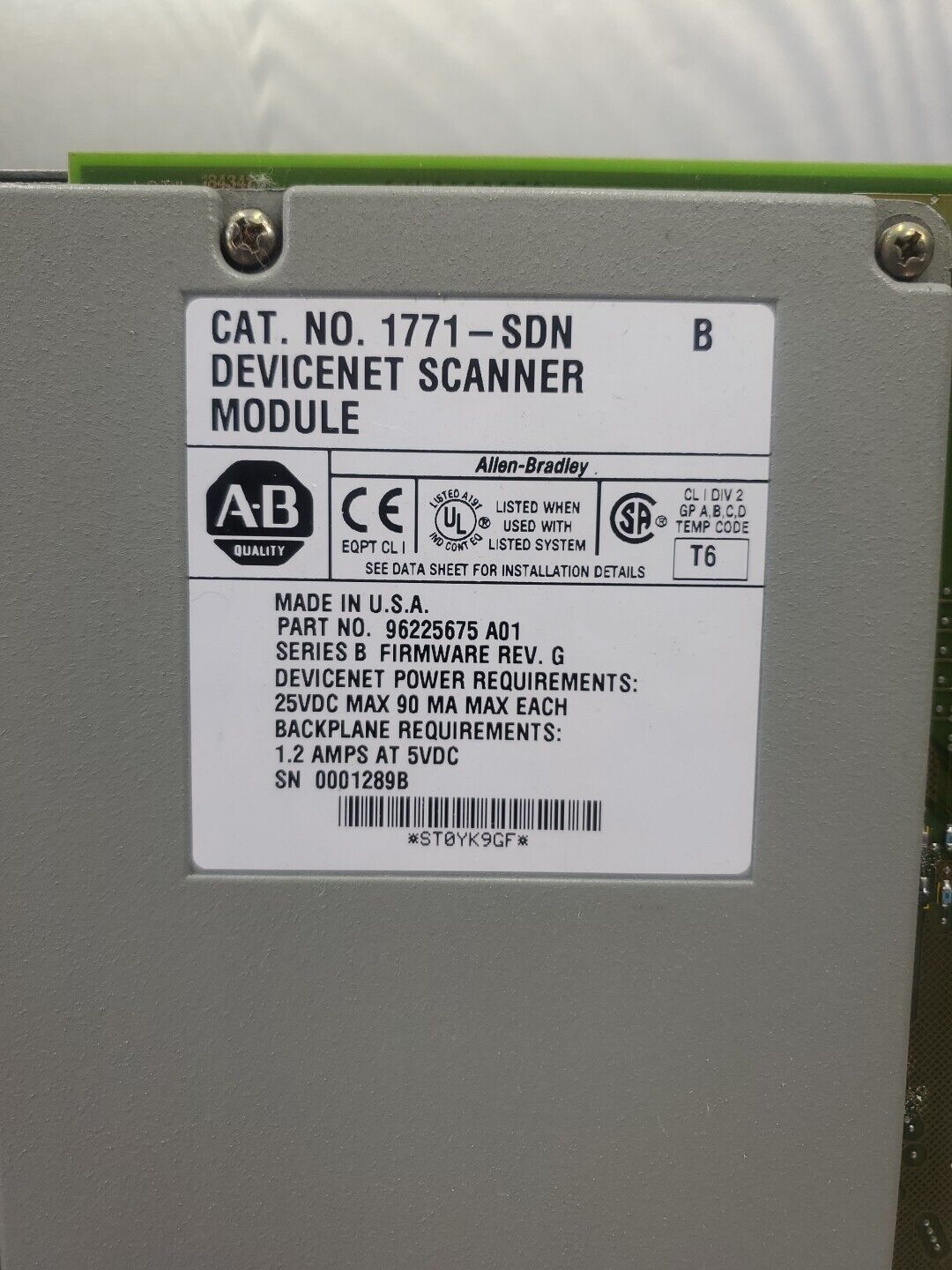 Allen-Bradley 1771-SDN Ser B DeviceNet Scanner Module, Firm.Rev G. 3D-38