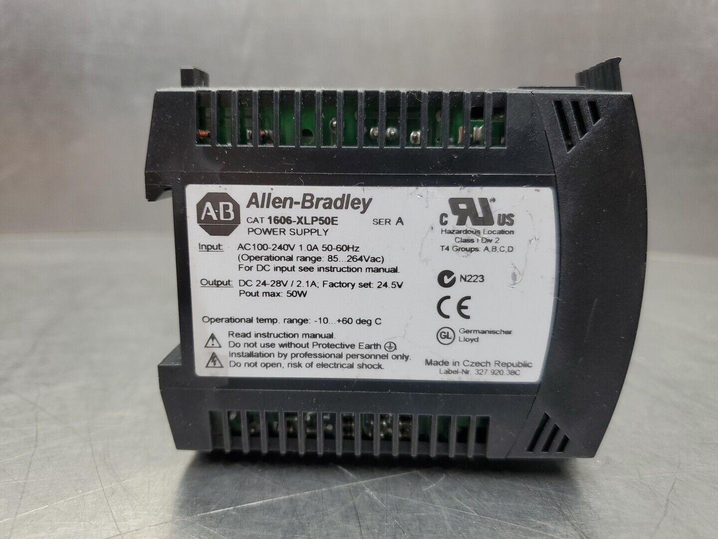 ALLEN-BRADLEY 1606-XLP50E SER. A POWER SUPPLY, 50 W, 24VDC, 2.1 A.         4E-35