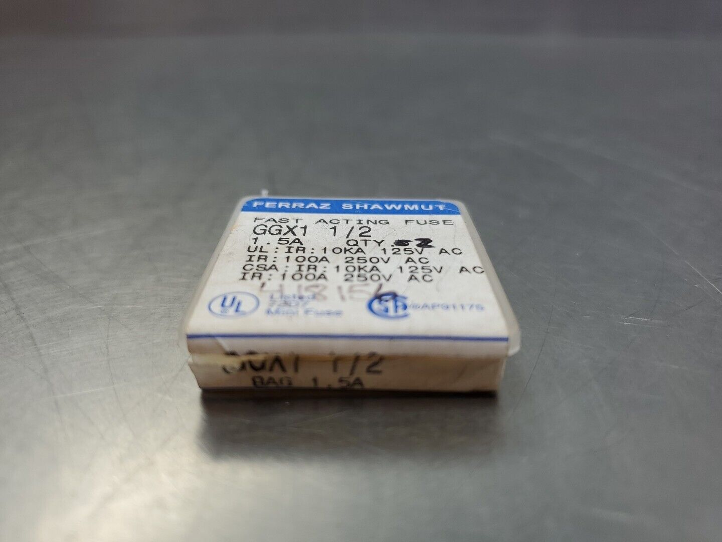 Ferraz Shawmut GGX 1/2 Fuse, 1.5A 125-250V, Lot of 2. 4C-38