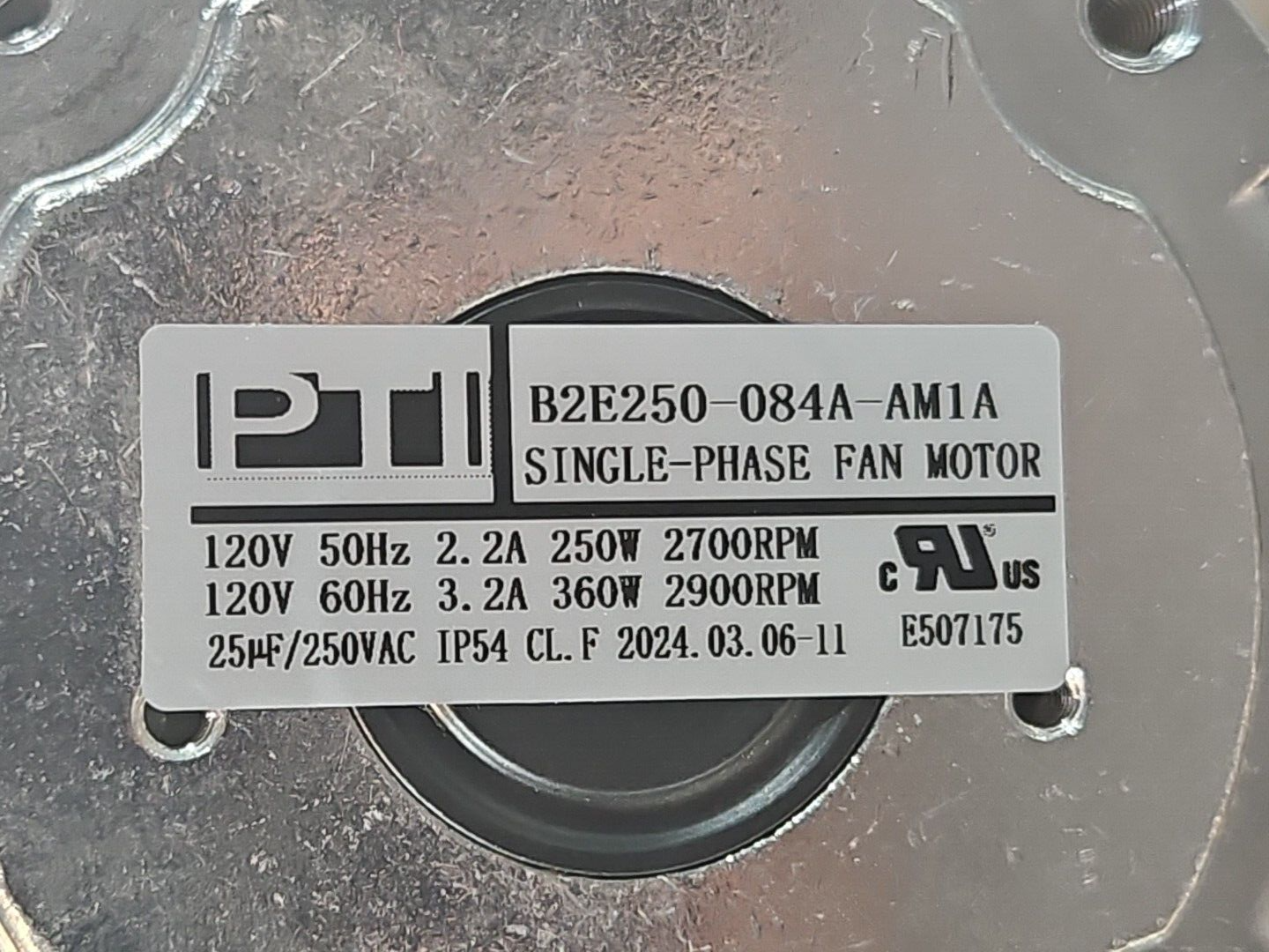PTI B2E250-084A-AM1A Single-Phase Fan Motor (BIN731)