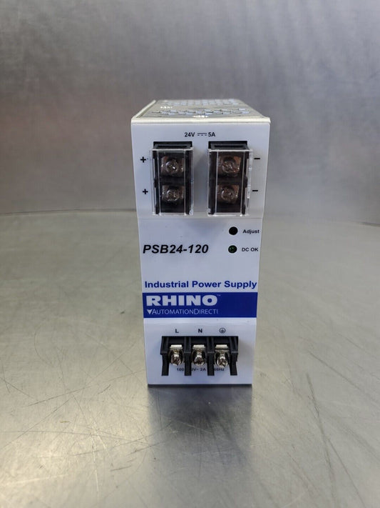Rhino PSB24-120 Industrial Power Supply, 24VDC, 5A.                        4D-32