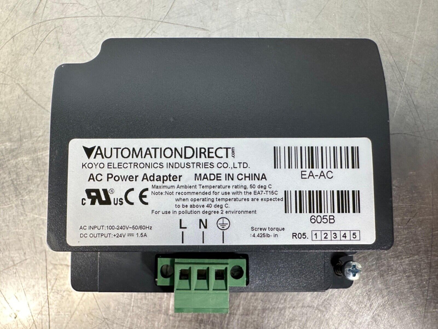 Automation Direct EA-AC 605B AC Power Adapter / 100-240V-(3E-44)