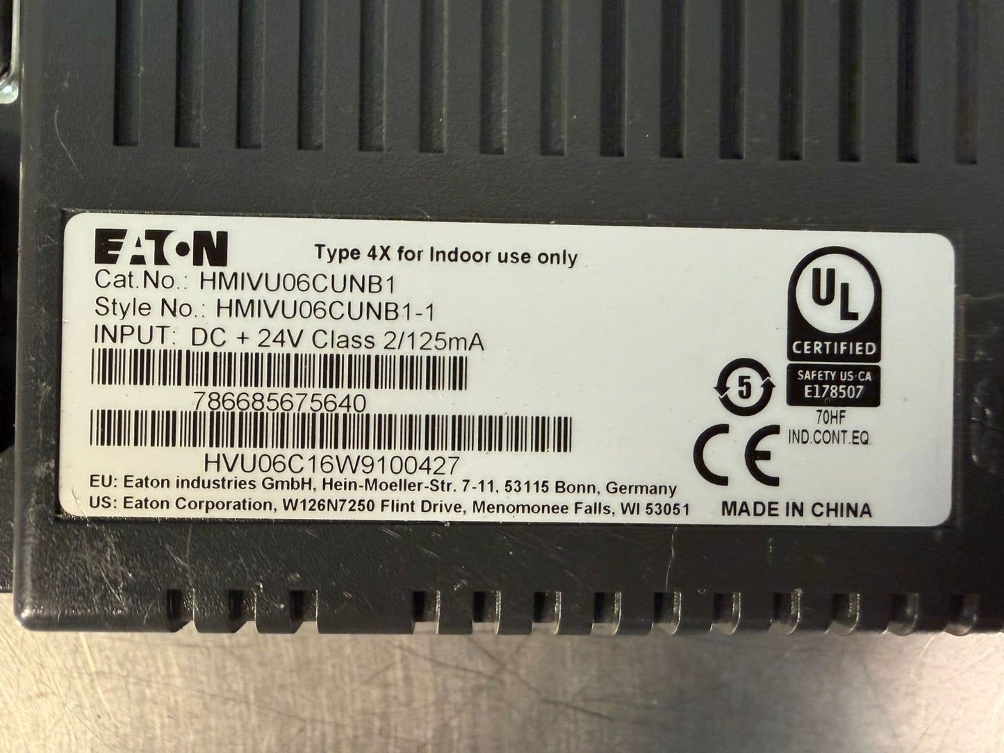 Eaton HMIVU06CUNB1 Type 4X HMI Touch Screen Op. Panel 24V (6.4.2)