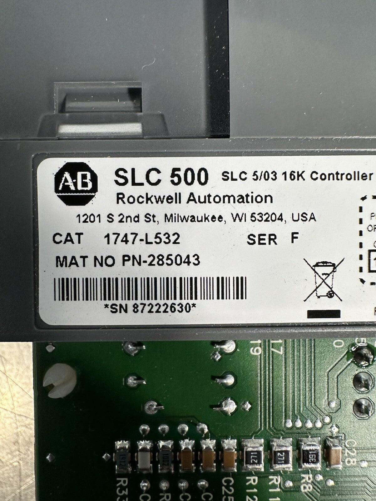 2023 Factory Sealed ALLEN BRADLEY 1747-L532 SER F , FW 11. (BIN-6.4.2)