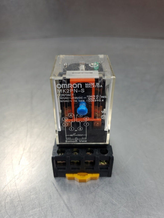Omron MK2PN-S Cube Relay, Coil: 120VAC, Rating: 250VAC 28VDC 10A USED.     4E-35