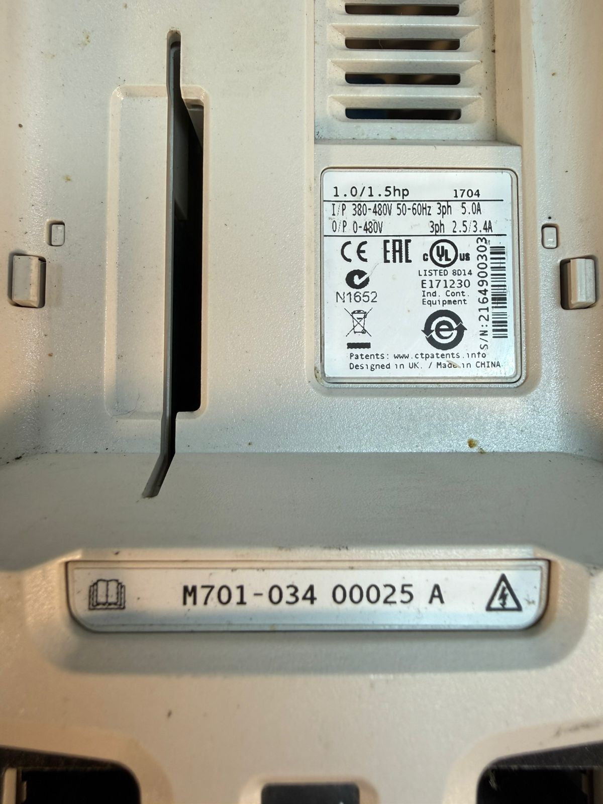 Control Techniques M701-034 00025 A Unidrive 1.0/1.5HP - 380-480V (1.5.3)