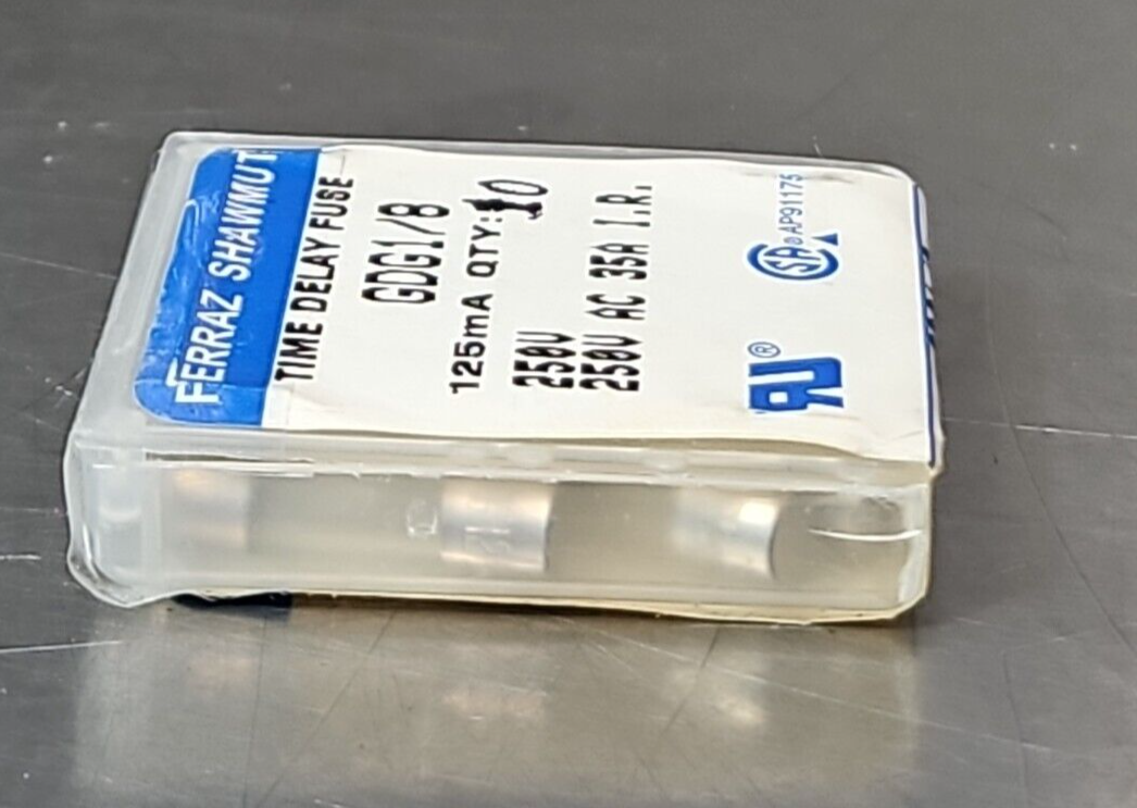 Ferraz Shawmut GDG1/8 Mini Fuse 125mA 250Vac box w/10 loc4E17