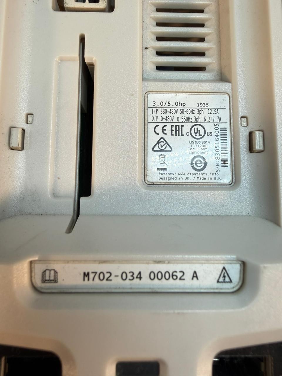 Nidec Unidrive M702-034-00062-A 3.0/5.0hp (1.5.1)