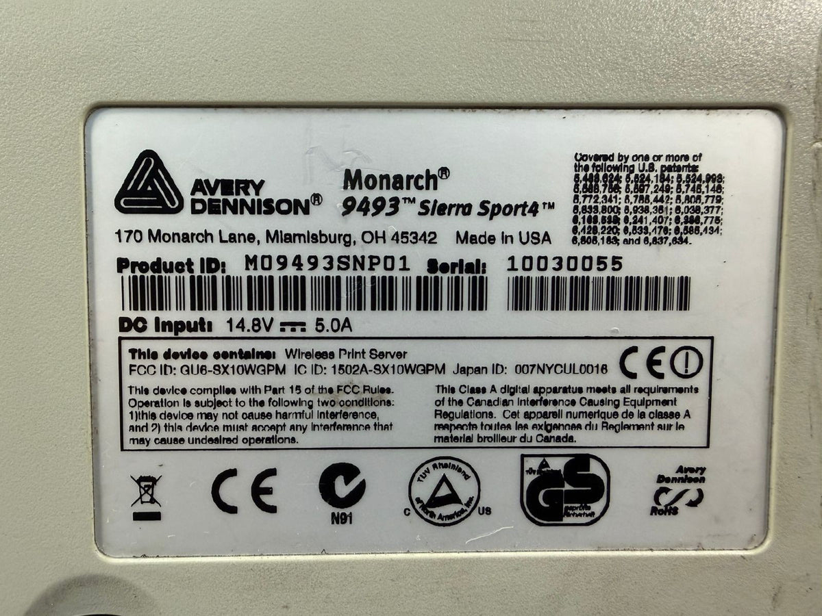 Avery-Dennison Monarch 9493 SIERRA SPORT4 Hybrid Label Printer (12.6.3)