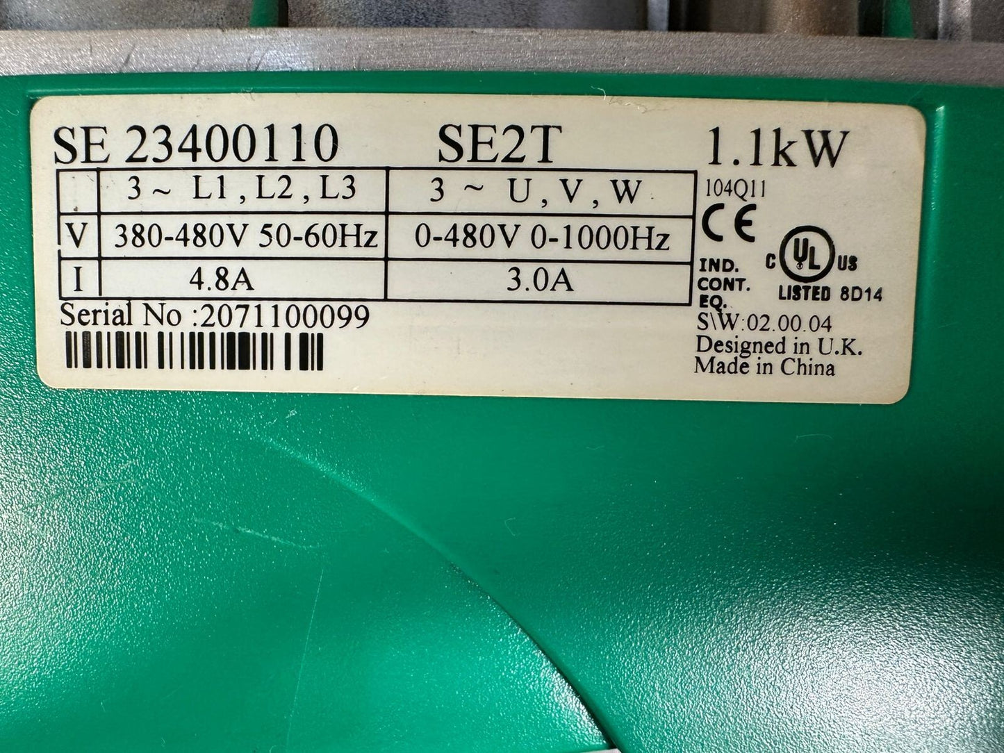 Leroy Somer /Emerson SE23400110 SE2T 1.1KW SE-23400110 (8.5.2)