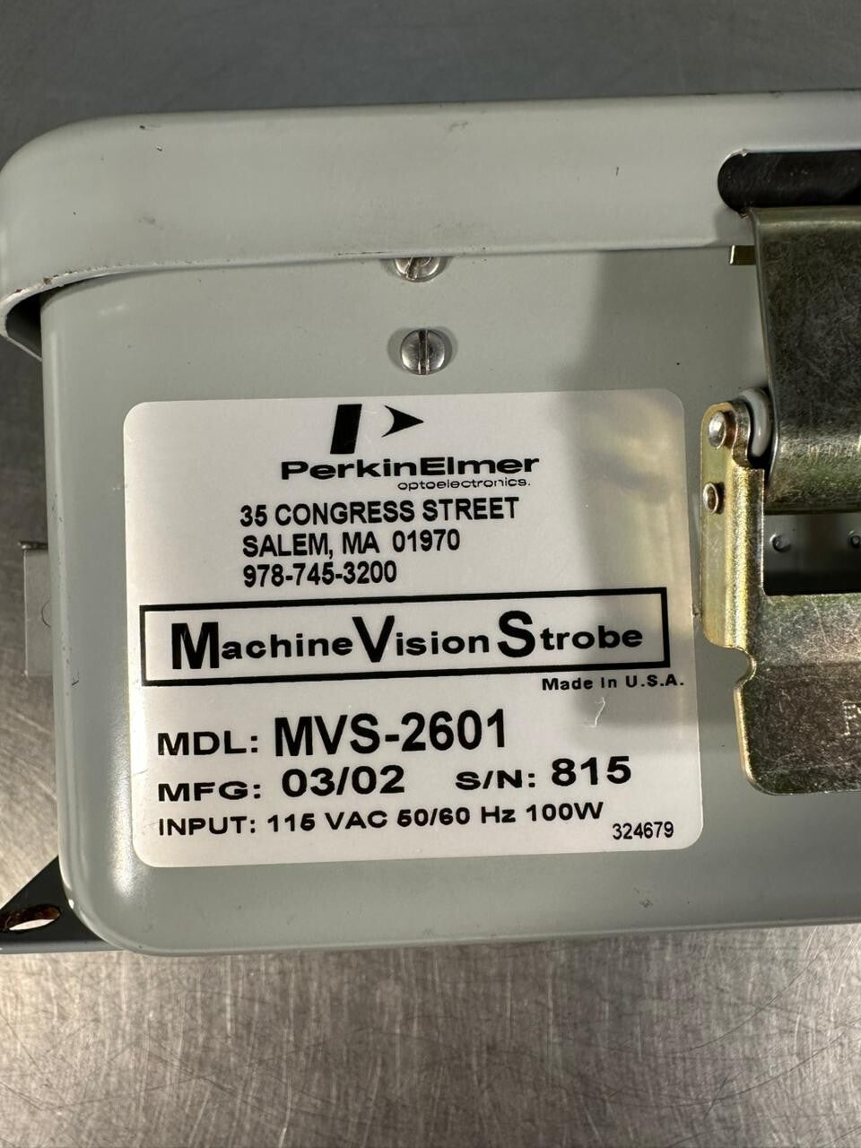 Perkin-Elmer Mvs-2601 115Vac 50/60Hz 100W (10.5.2)