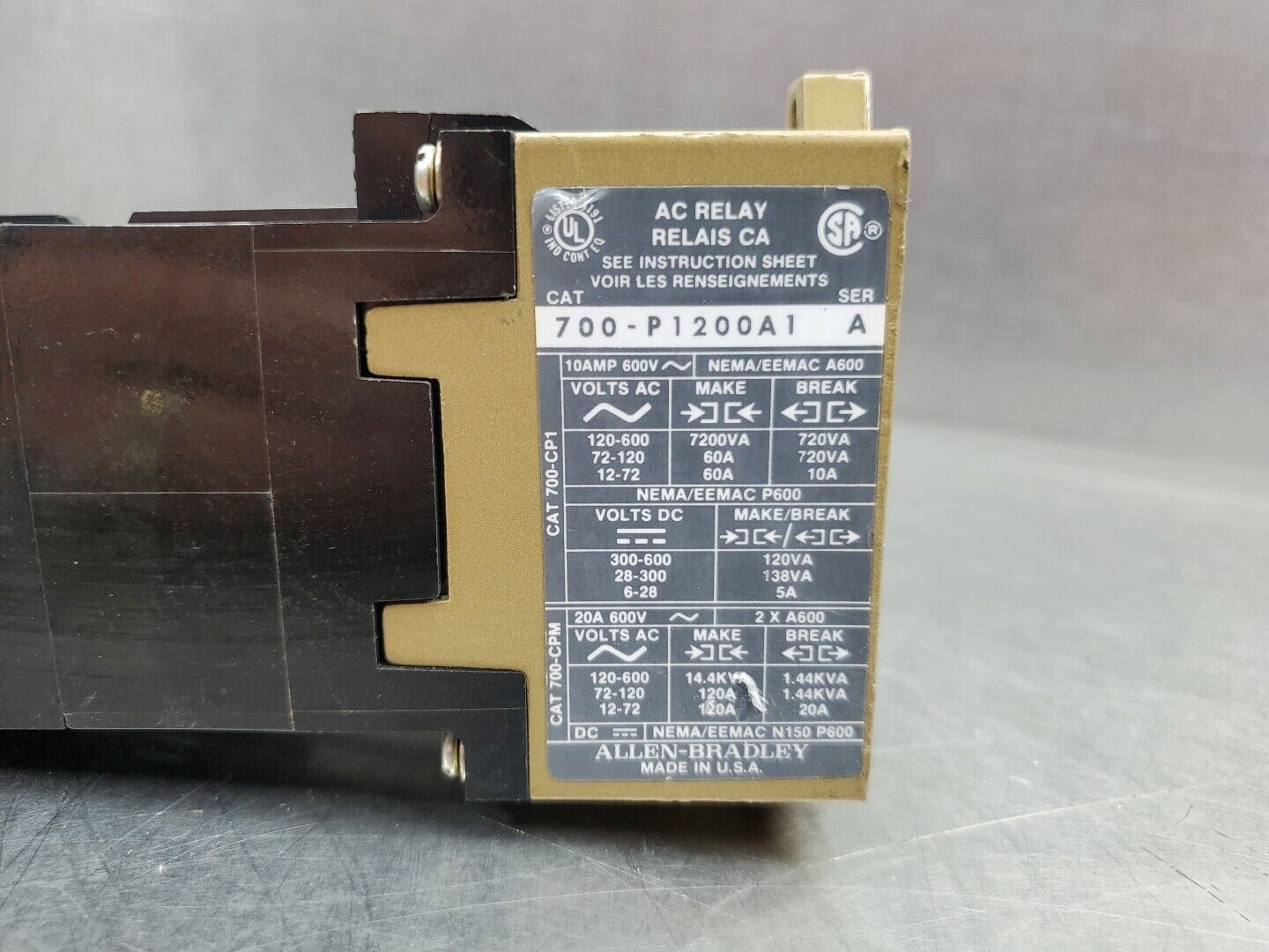 Allen-Bradley 700-P1200A1 Series A BULLETIN 700 Type P AC Relay. 4B-32