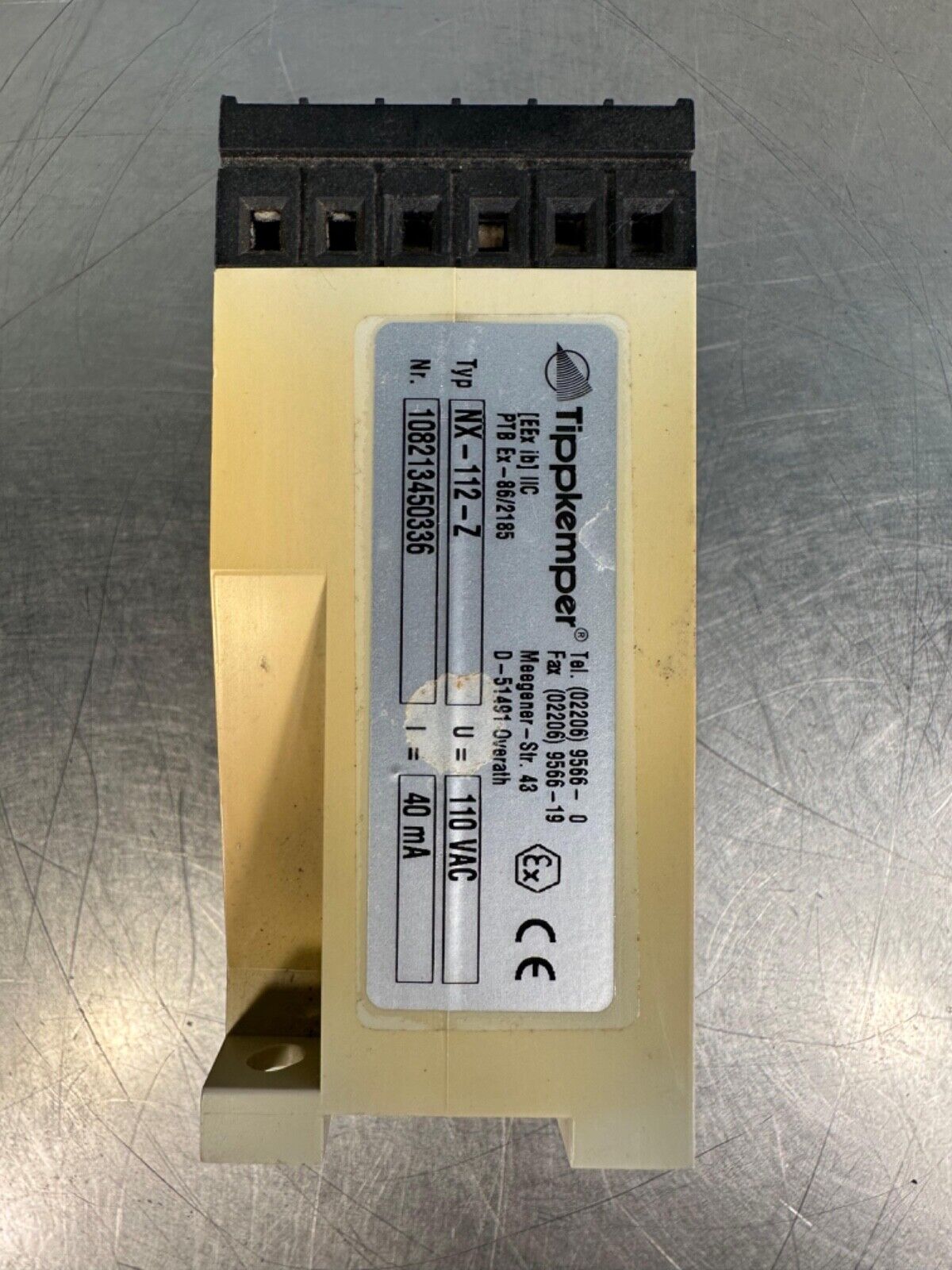 Tippkemper NX-112-Z Power Supply 110VAC 40mA (4B-29)