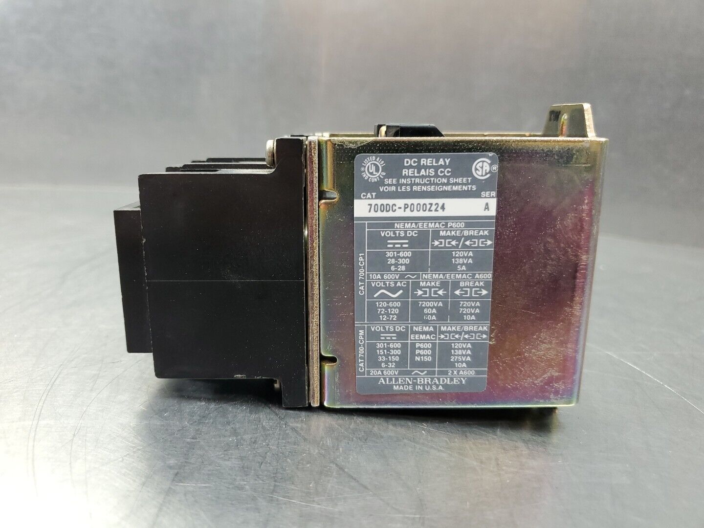 Allen Bradley 700DC-P000Z24 Ser. A DC Industrial Relay. 4D-31