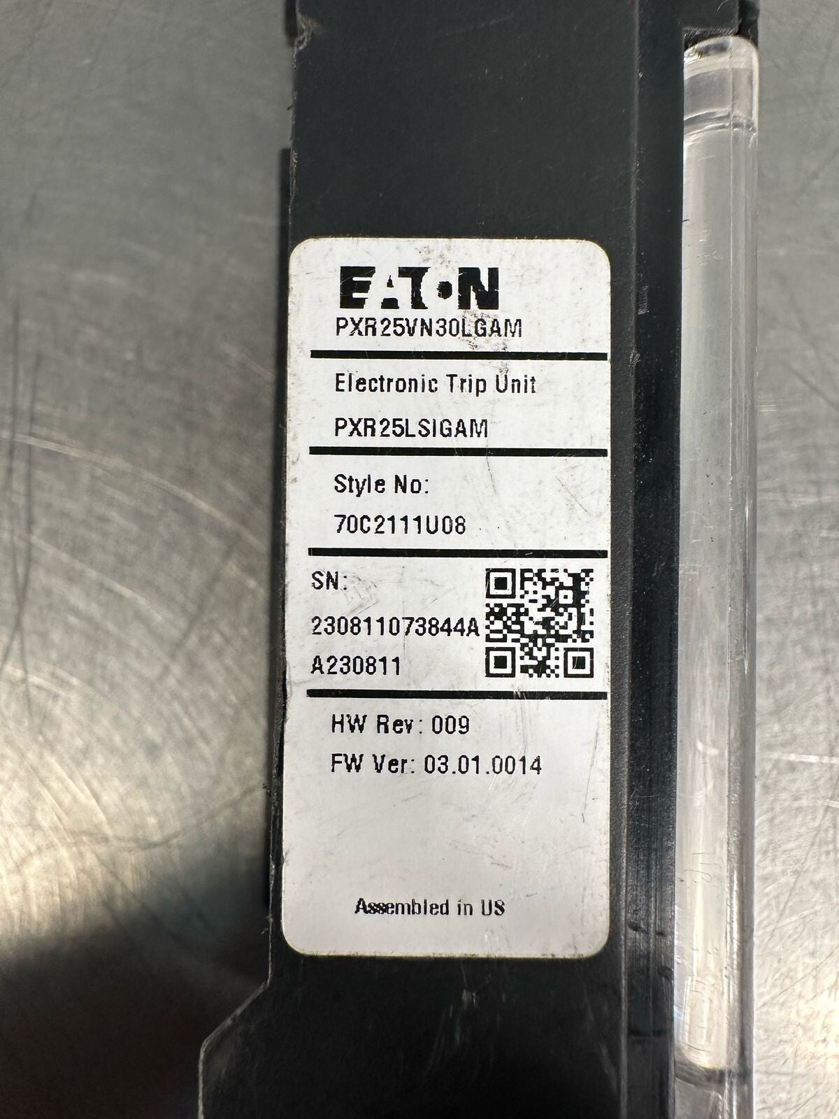 Eaton PXR25VN30LGAM Electronic Trip Unit (PXR25LSIGAM) (7.2.2)