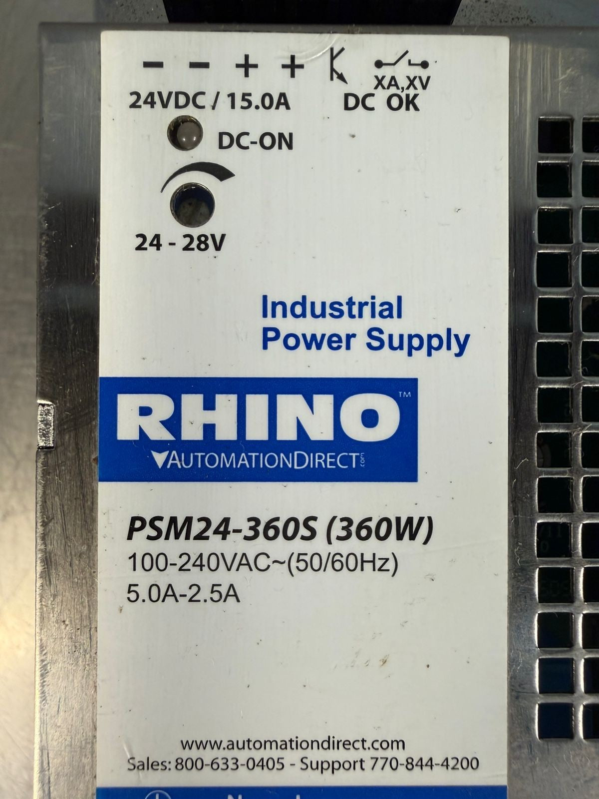 Rhino PSM24-360S Power Supply 360W 100-240Vac 50/60Hz (4.2.3)