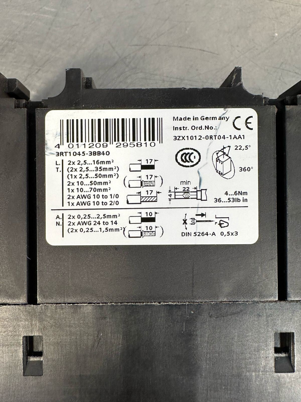 Siemens Sirius Power Contactor 3RT1045-3BB40 (7.2.4)