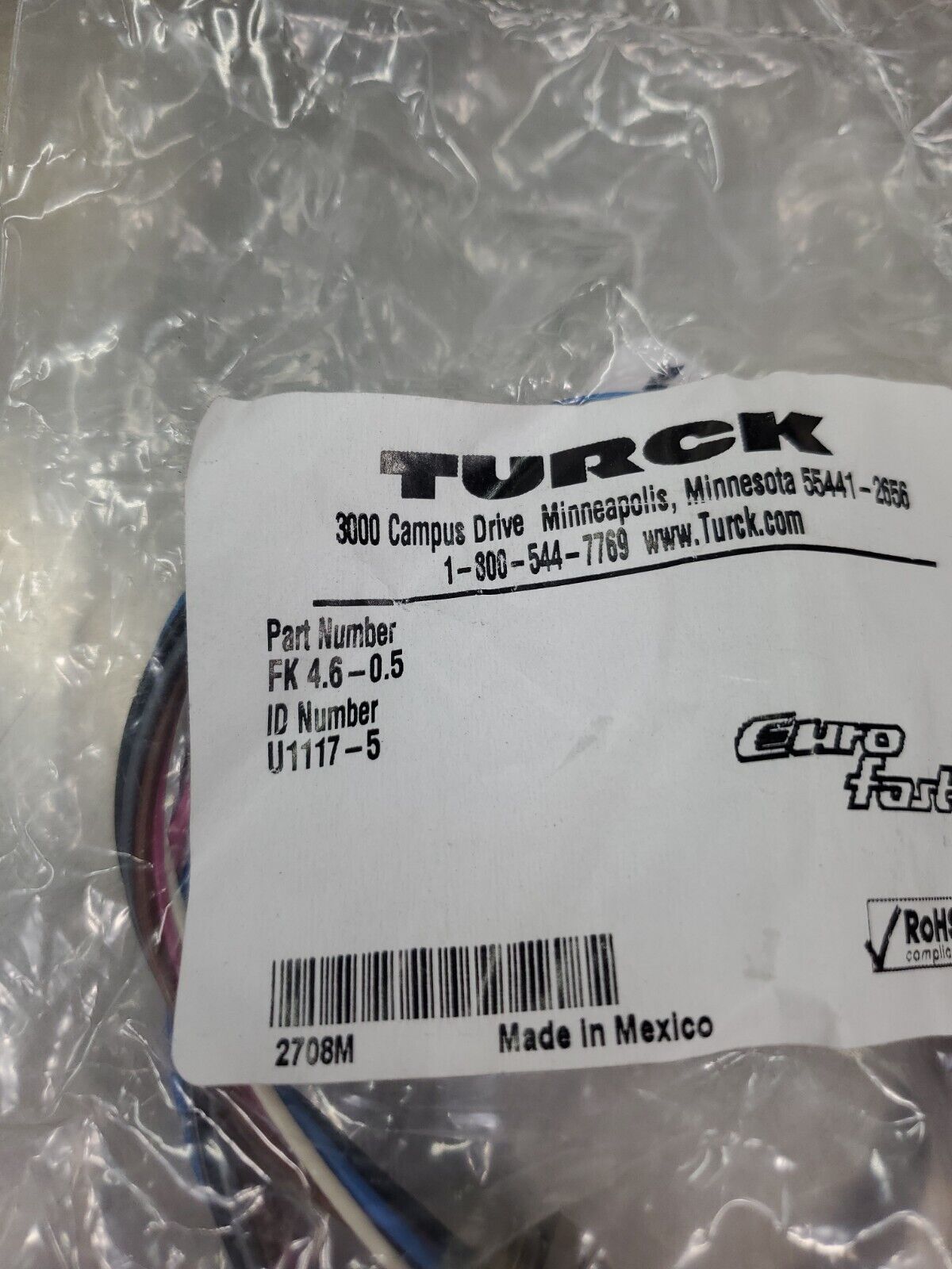 TURCK FKM 4.6-0.5 (ID-No. U1117-5) Connection Module. 5E-34/1