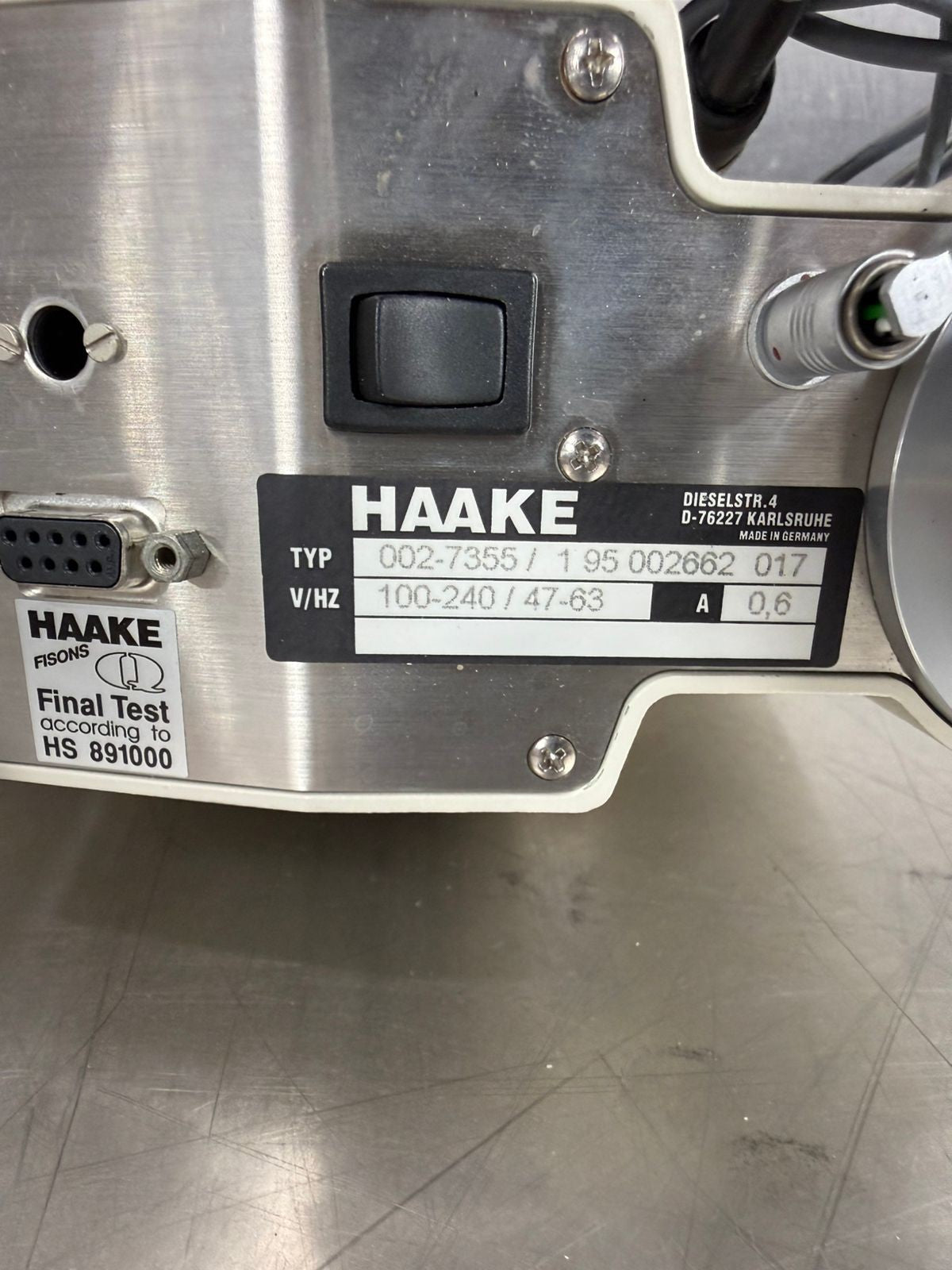 Haake Vt 550 Type 002-7355/ 1-95-002662 017 100-240V 47-63hz 0.6A (2.6.3)