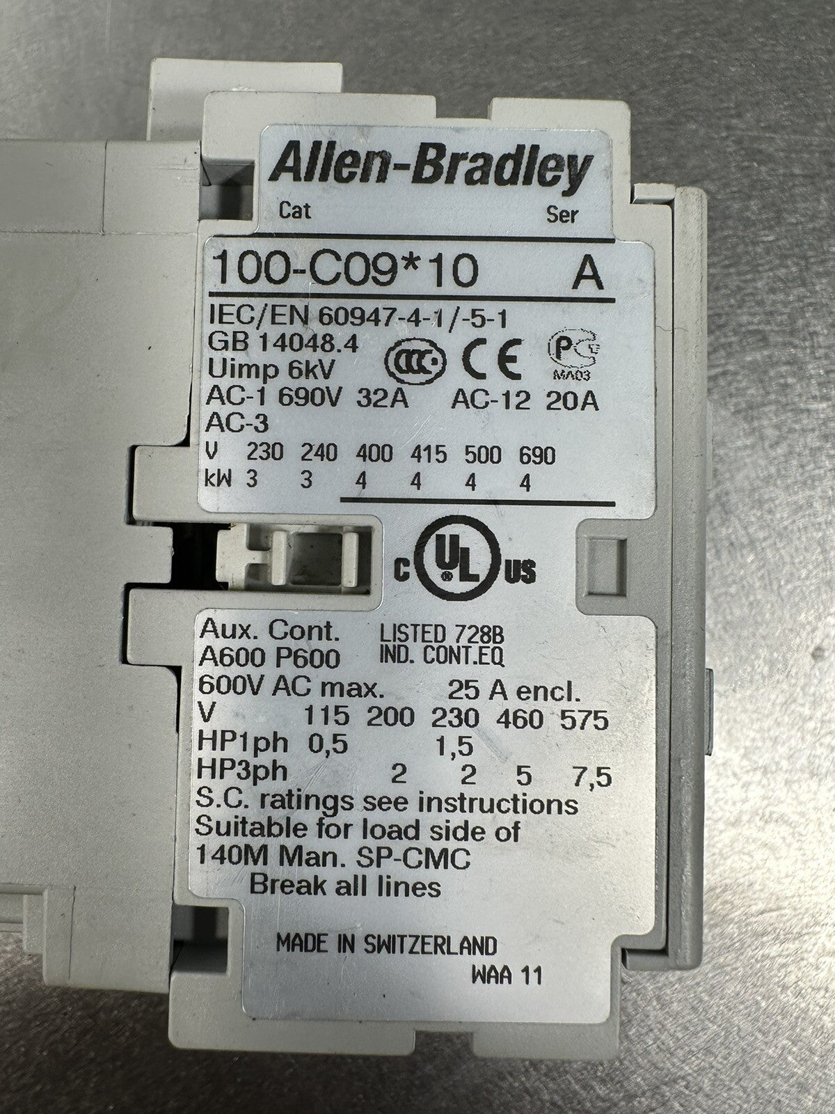 Allen Bradley 100-C09Z*10 Contactor (BIN-1.1.1)